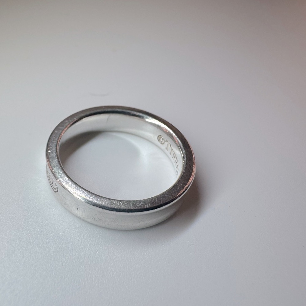 Tiffany and Co Thin Concave Band Ring SZ 4 AG 925 Vintage Collectible 1837 AUTH - Picture 8 of 11